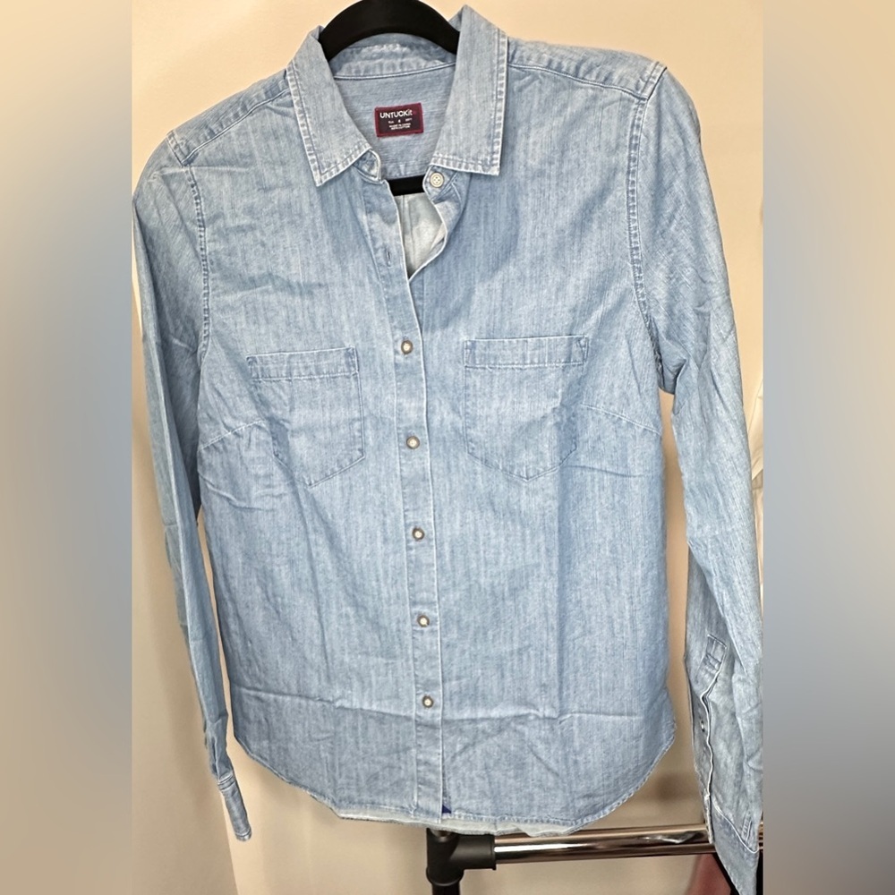 UNTUCKit Blue Button Down 100% Cotton Shirt Timeless Style, Size 4
